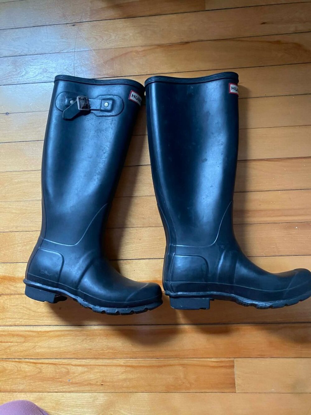 Women's Original Tall Rain Boots Black Natural Rubber Waterproof Wellies